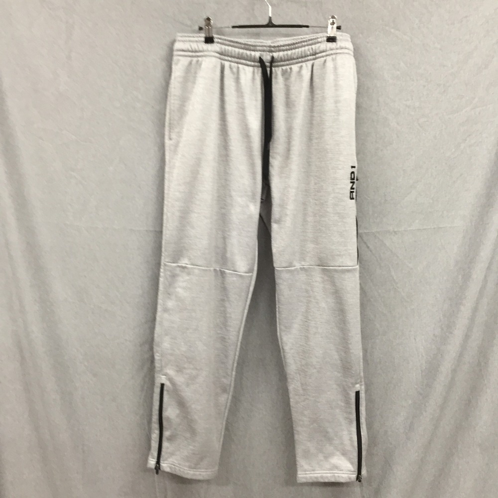 AND1 Mens Gray Heather Basketball Jogger Sweatpants Fleece Zipper Pockets L